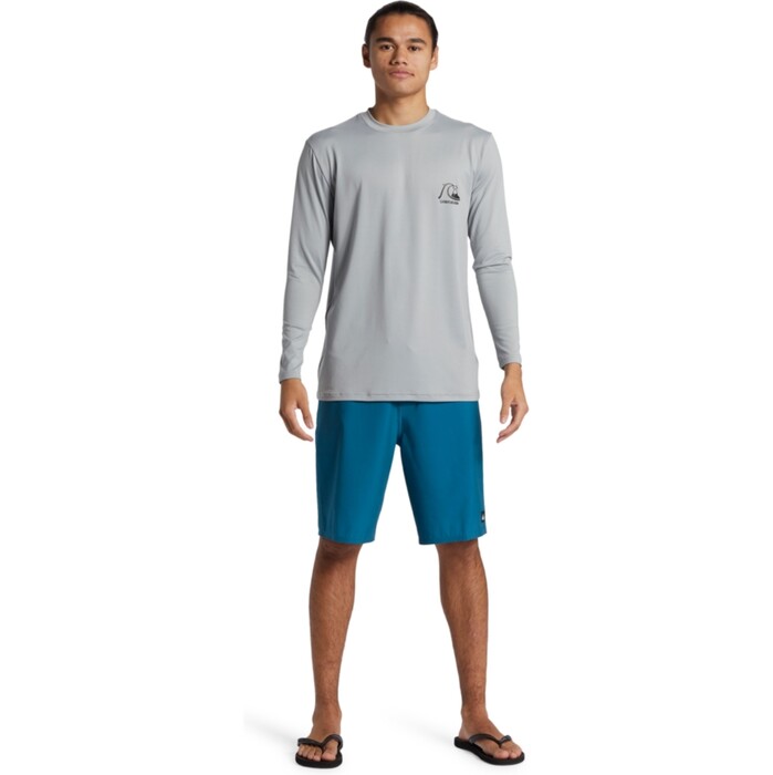 2024 Quiksilver Hombres DNA Bubble Logo Long Sleeve Surf Tee AQYWR03189 - Quarry